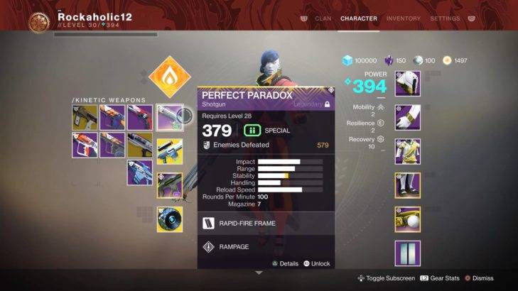 destiny 2 forsaken perfect paradox kinetic new weapon slots