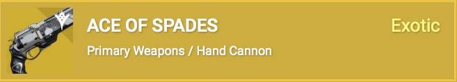 Destiny Ace of Spades Exotic