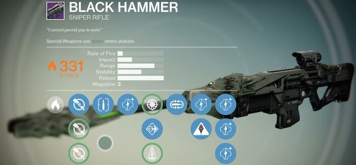 Destiny Black Hammer Sniper