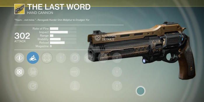Destiny - Last Word Hand Cannon
