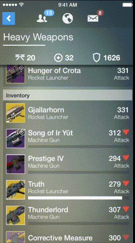Destiny Move Weapons App