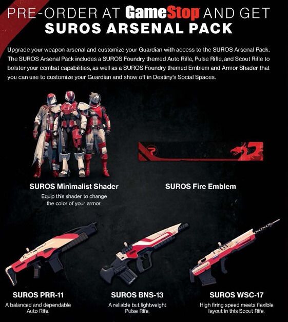 Destiny Suros Arsenal Pack