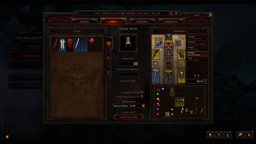 Diablo 3 Auction House Selling