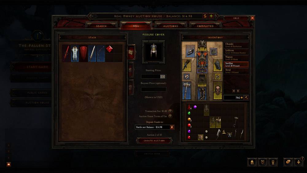 Diablo 3 Auction House Selling