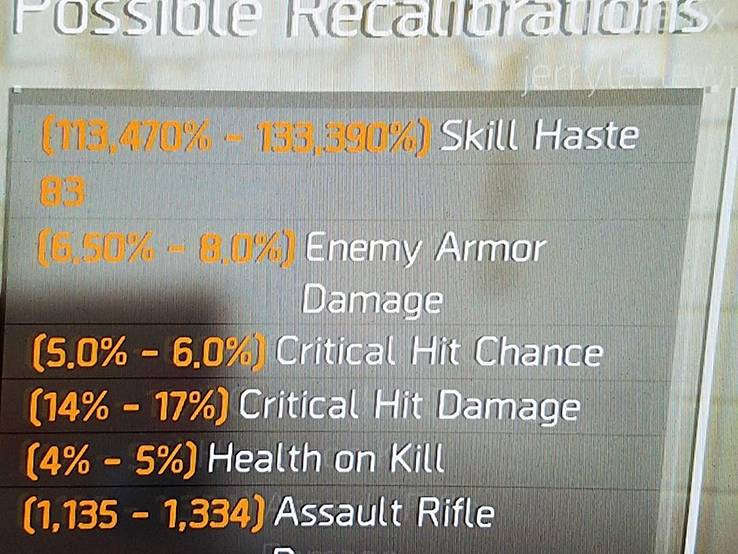 Division high stat rolls