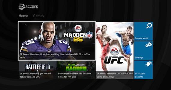 EA Access Menu Screen