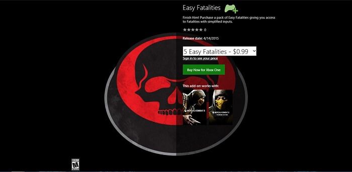 You can buy Mortal Kombat X Easy Fatalities