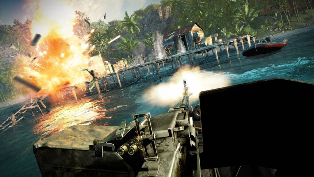 Far Cry 3 Screenshot - 50 cal on a boat