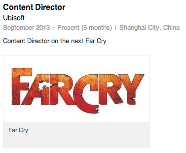 Far Cry 4 LinkedIn Listing