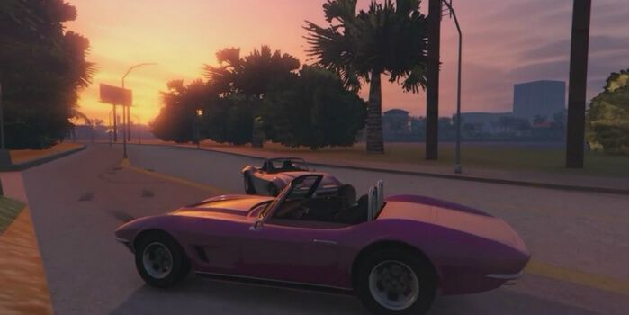 GTA 5 Vice City Mod -- Pink cars and sunsets