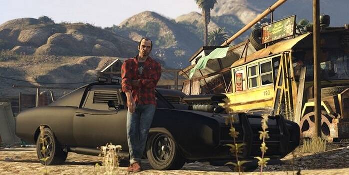 GTAV's Trevor with the Imponte Duke O'Death