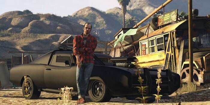GTAV's Trevor with the Imponte Duke O'Death