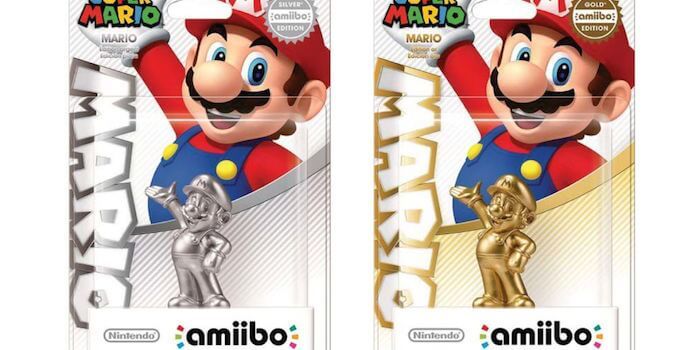 Gold and Silver Mario Amiibos