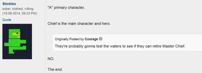 Halo 5 Master Chief Main Character Response