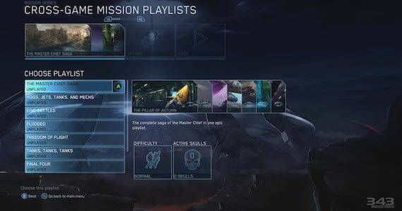 Halo Master Chief Collection Menu
