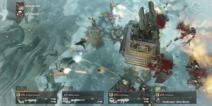 Helldivers Robt Enemies in Snow Level