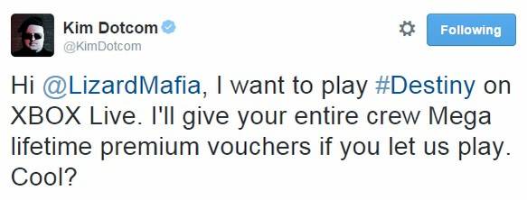 Kim Dotcom Likes Destiny