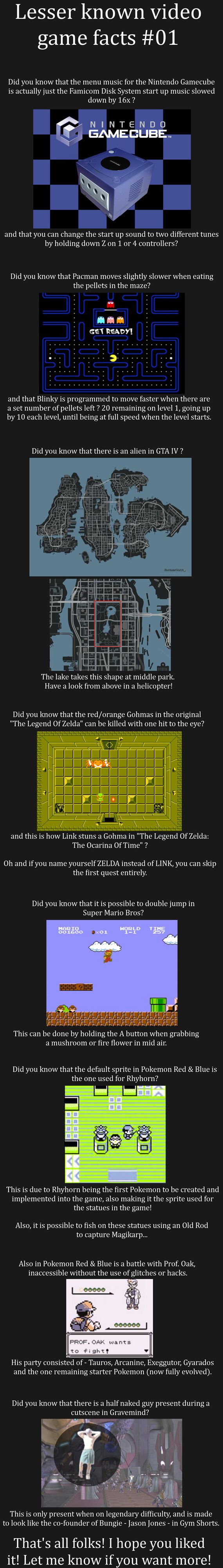Lesser Known Video Game Facts