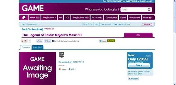 Majora's Mask 3D Remake Product Page