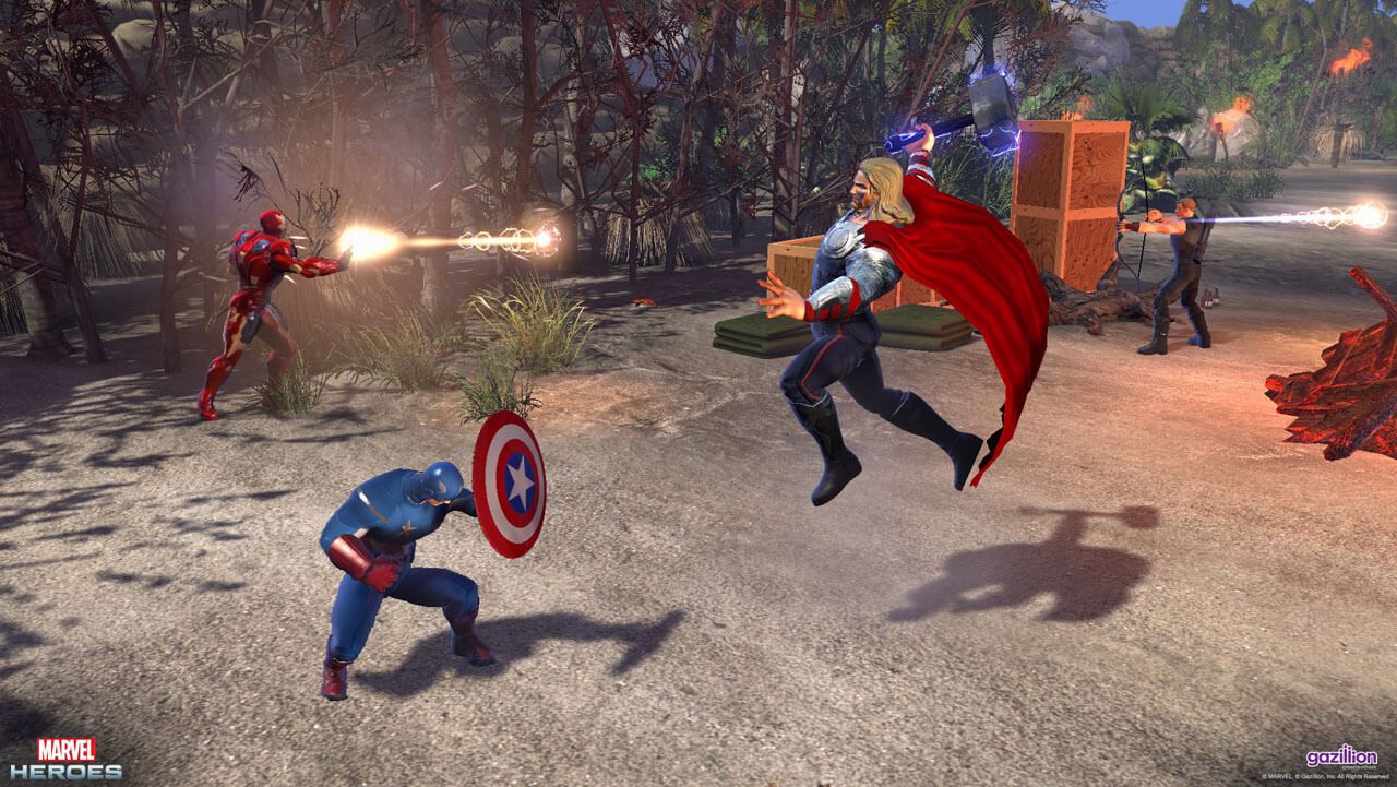 Marvel Heroes Avengers Thor vs Captain America