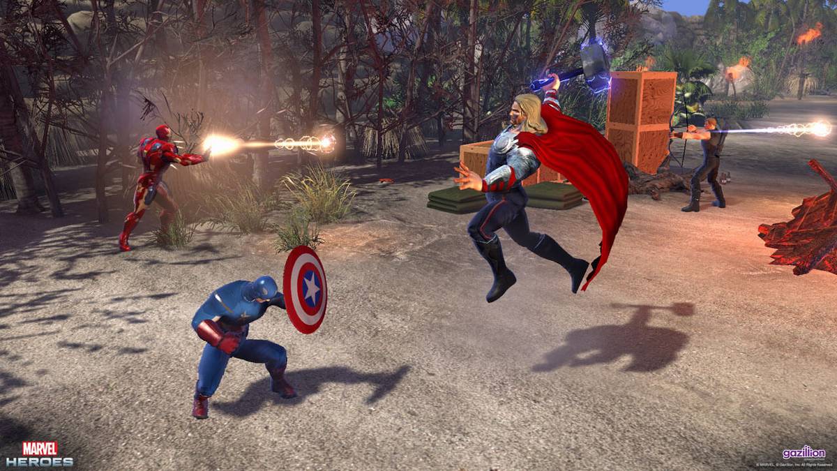 Marvel Heroes Avengers Thor vs Captain America