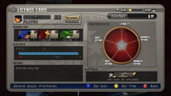 Marvel vs. Capcom License Card