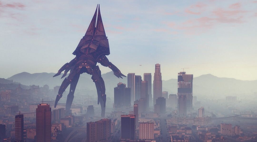 Mass Effect's Reapers Invade in New Grand Theft Auto 5 Mod - Reaper in GTA 5