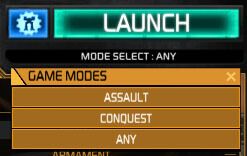 MechWarrior Online Game Modes button