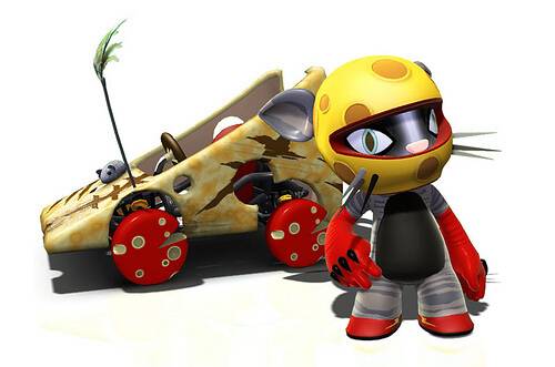 Mouse Trap is a cat who rides around in a hunk of cheese in order to lure out his next meal.