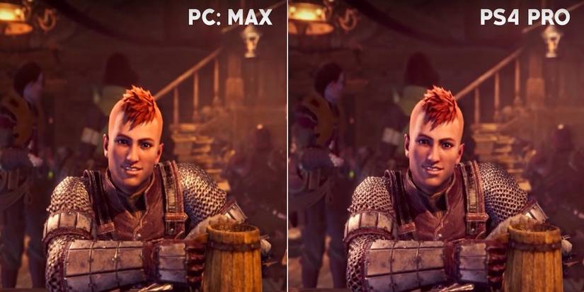 Monster Hunter World graphics PC vs. PS4 Pro