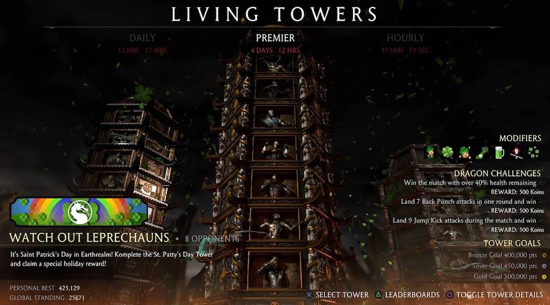 Mortal Kombat St Patricks Day Tower