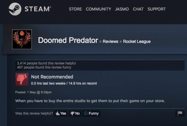 Negative Rocket League review Steam
