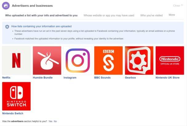 Nintendo data Facebook screenshot