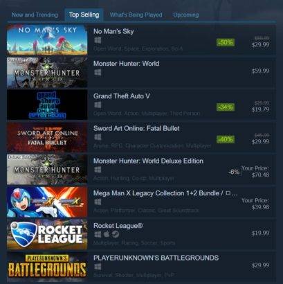 no man's sky steam sales gta v