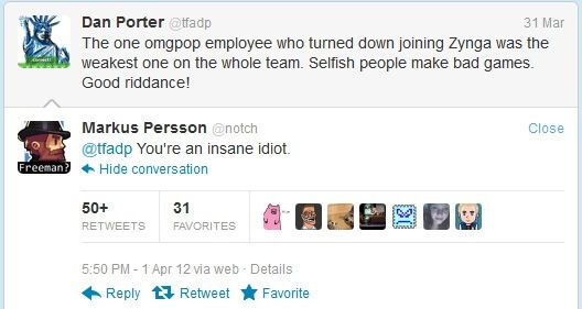 Notch and OMGPOP CEO Twitter Convo