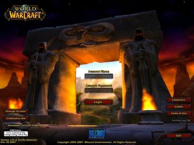 World of Warcraft: Original Login Screen