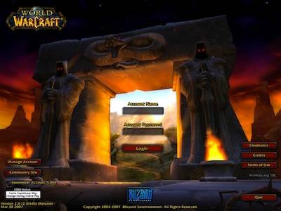 World of Warcraft: Original Login Screen
