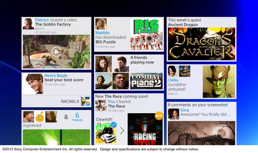 PS4 What's New Screen Interface Social Media