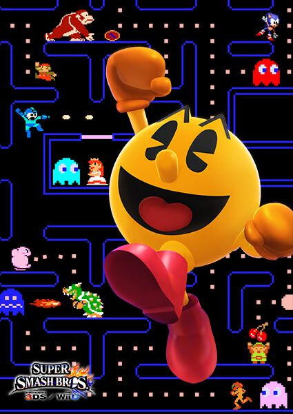 Pacman Super Smash Bros Wii U 3DS Art