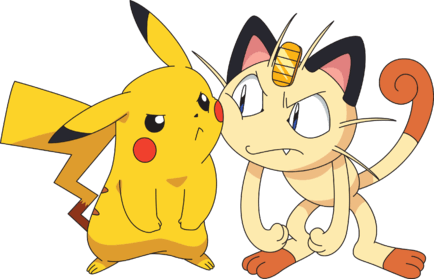 Pikachu and Meowth