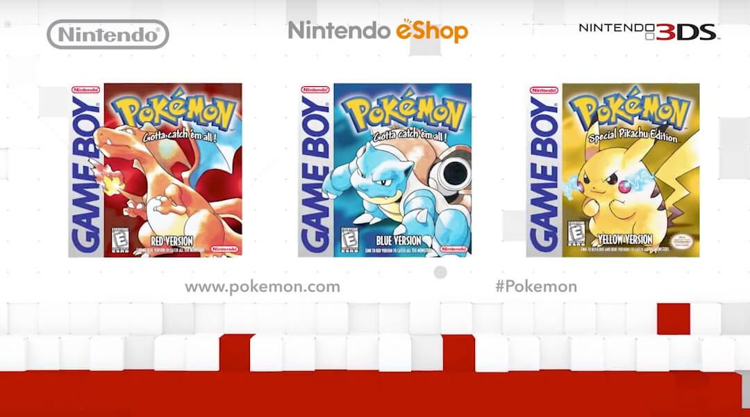 Pokemon Red, Blue, Yellow, & Green Download Cards for 3DS, with