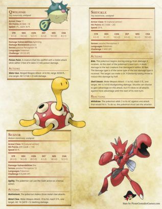 scizor and shuckle 5e conversion