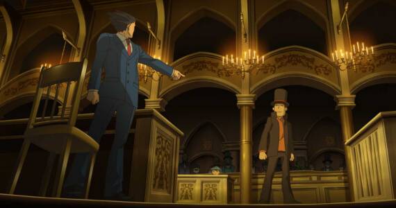 Professor Layton vs Phoenix Wright Review Courtroom