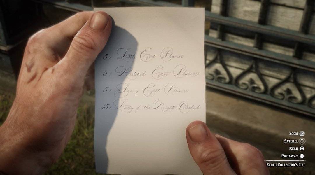 Red Dead Redemption 2 Algernon Wasp exotic collector's list guide