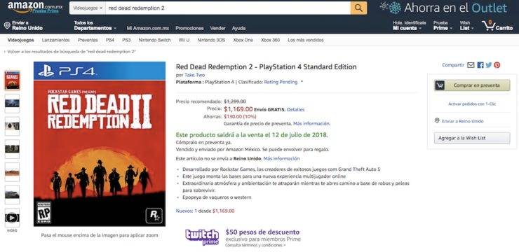 Red Dead Redemption 2 Amazon Mexico leak