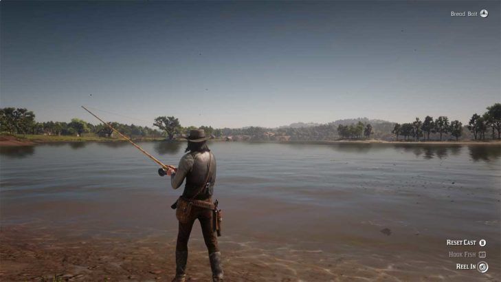 Red Dead Redemption 2 fishing gameplay screenshot