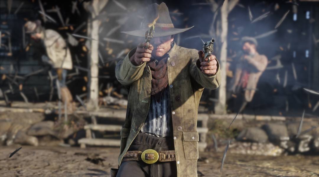 red dead redemption 2 arthur morgan dual wielding