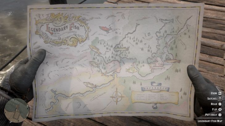 Red Dead Redemption 2 legendary fish map