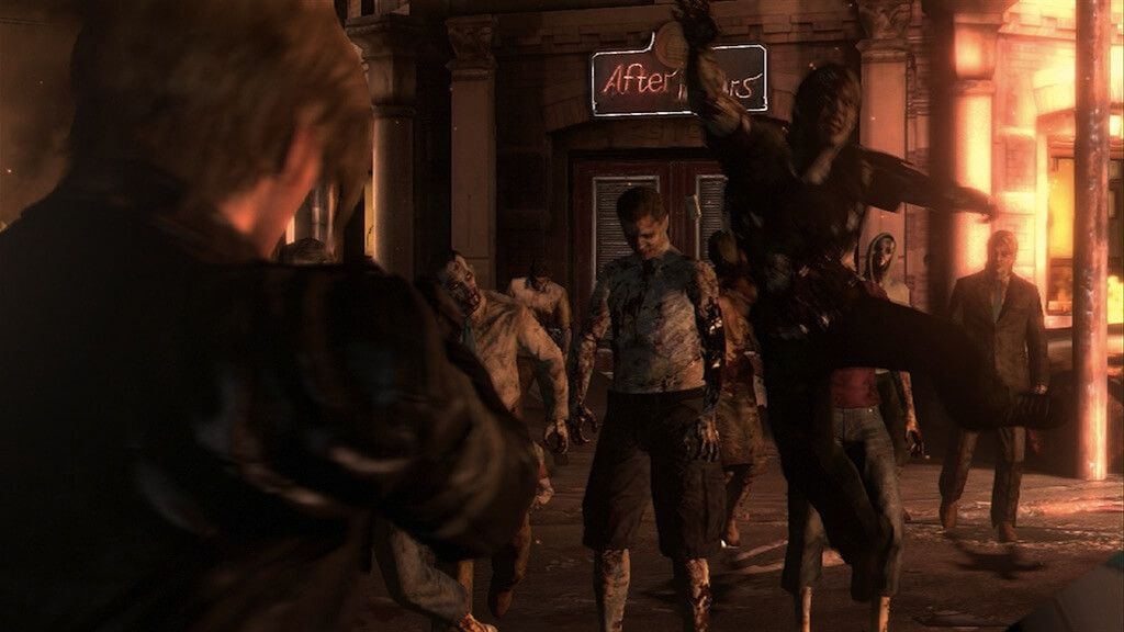 Resident Evil Screenshots - Leon Fiery Streets