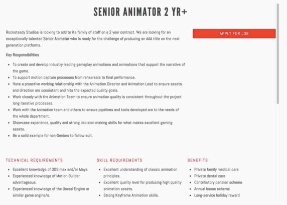 Rocksteady Studios job listing new game